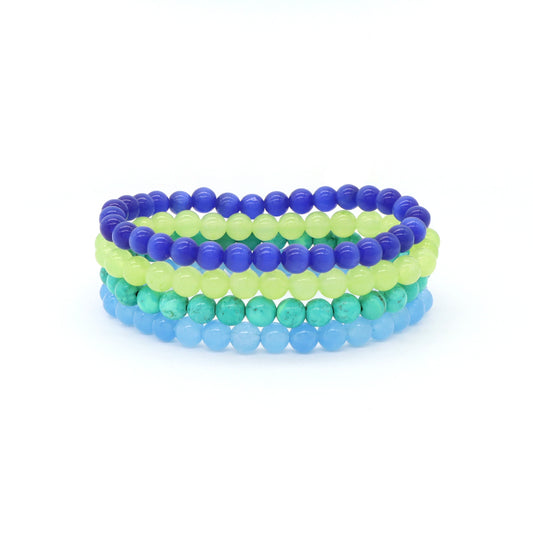 Hot Women Men Jewelry Pulsera Gift Wholesale Custom OEM Trendy Handmade Friendship Elastic 6mm Natural Stone Beads Bracelet