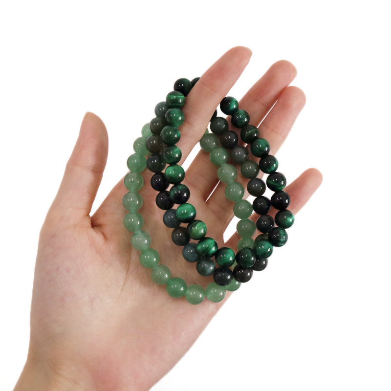 OEM Factory Customized Wholesale Fashion Women Men Jewelry Healing Elastic Handmade Gift 8mm Jade Beads Natural Stone Bracelet