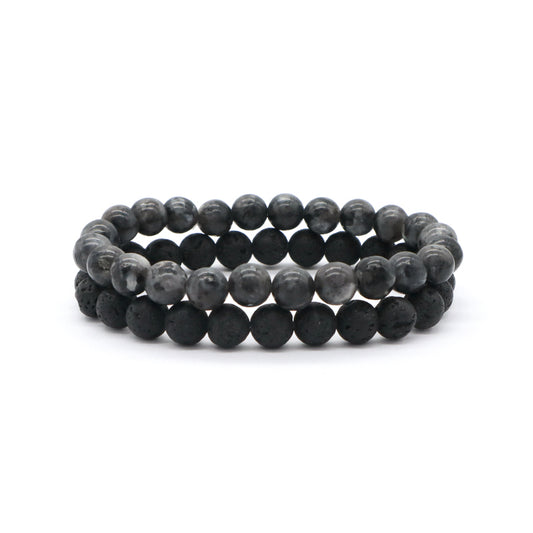 Custom OEM China Factory Wholesale Fashion Women Men Jewelry Healing Elastic Handmade 8mm Lava Natural Stone Beads Bracelet