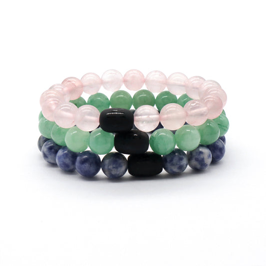 Handmade Custom OEM Factory Jewelry Healing Energy YoGa Elastic Black Onyx Beads Charm10mm Natural Stone Bracelet For Men Women