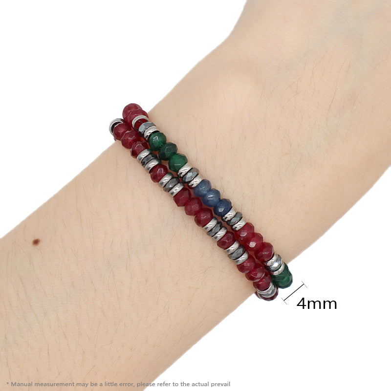 Good Quality Manufacture Wholesale Customized China Factory Fashionable Charm Bangle Jewelry Gift Women Adjustable Red Green Blue Beads Stainless Steel Bracelet