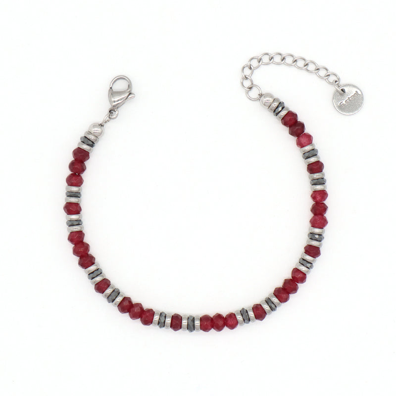 Good Quality Manufacture Wholesale Customized China Factory Fashionable Charm Bangle Jewelry Gift Women Adjustable Red Green Blue Beads Stainless Steel Bracelet