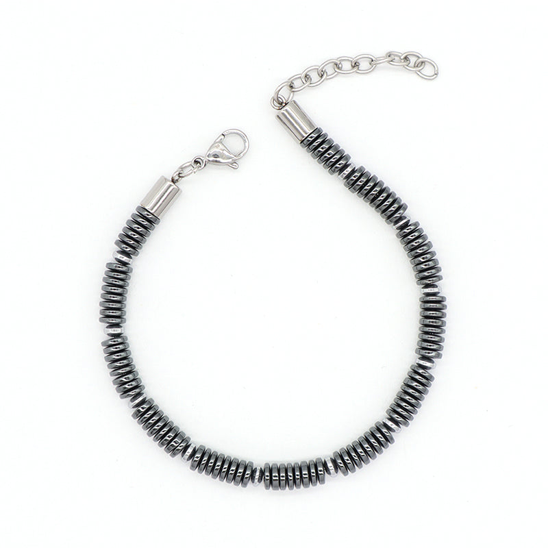 Fashionable Manufacture Wholesale Customized China Factory Jewelry Gift Women Bangle Adjustable Grey Gold Blue Beads Charm Stainless Steel Bracelet