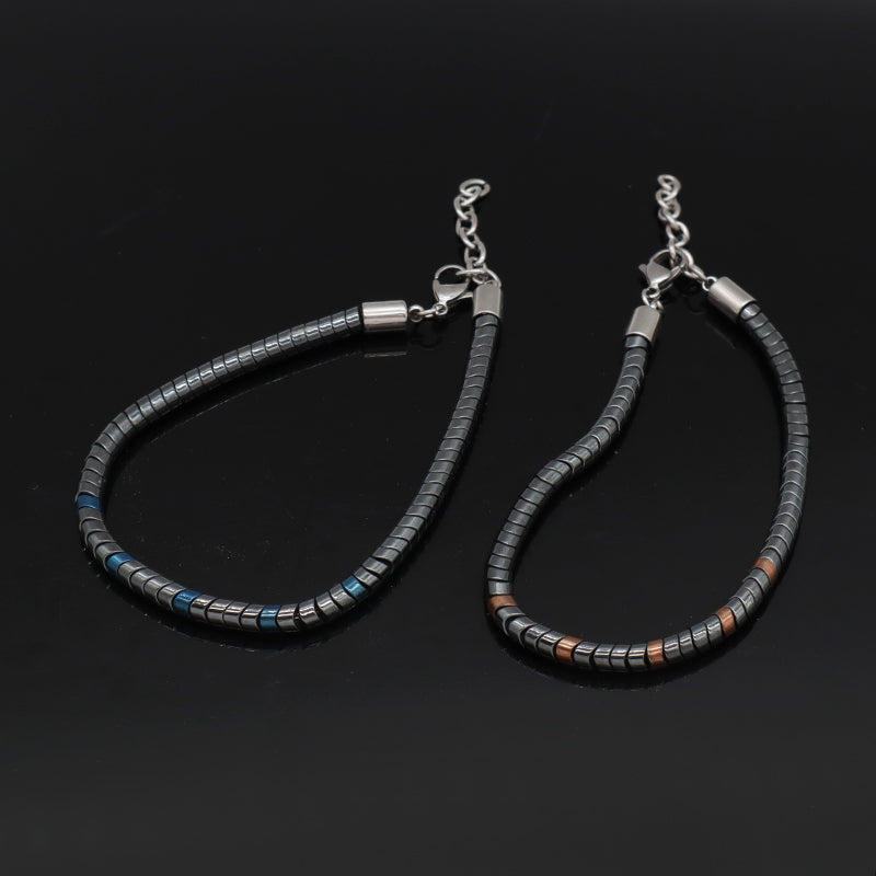 Custom China Factory Fashionable Manufacture Wholesale Jewelry Gift Bangle Women Adjustable Blue Gold Beads Charm Stainless Steel Bracelet