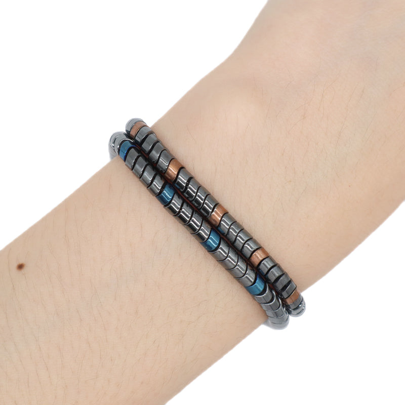 Custom China Factory Fashionable Manufacture Wholesale Jewelry Gift Bangle Women Adjustable Blue Gold Beads Charm Stainless Steel Bracelet