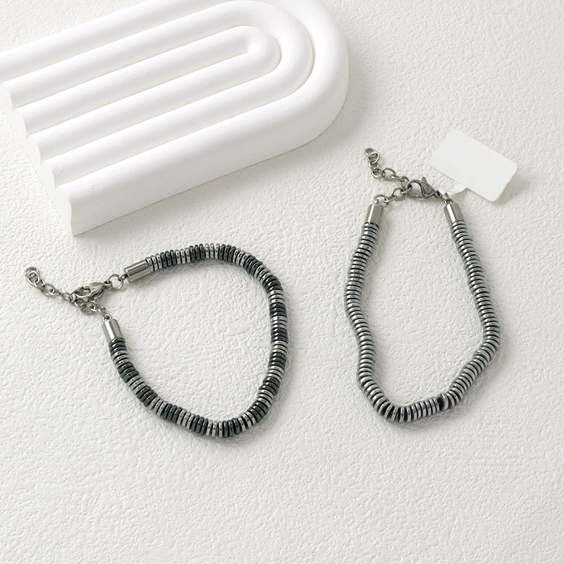 Wholesale Custom China Factory Fashionable Manufacture Jewelry Gift Bangle Women Adjustable Grey Charm Stainless Steel Bracelet