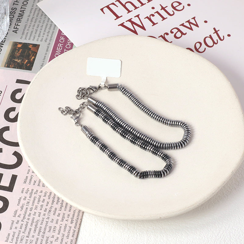 Wholesale Custom China Factory Fashionable Manufacture Jewelry Gift Bangle Women Adjustable Grey Charm Stainless Steel Bracelet