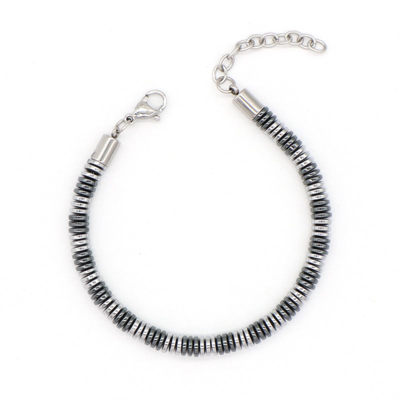 Wholesale Custom China Factory Fashionable Manufacture Jewelry Gift Bangle Women Adjustable Grey Charm Stainless Steel Bracelet