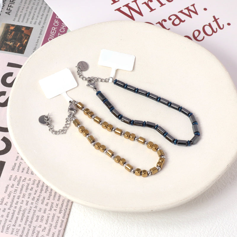 Custom Manufacture China Factory Fashionable Wholesale Jewelry Gift Bangle Adjustable Gold Plated Blue Beads Charm Stainless Steel Bracelet For Women Men
