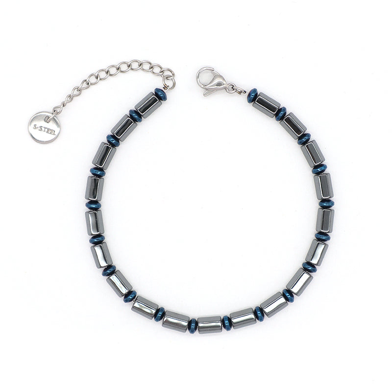 Custom Manufacture China Factory Fashionable Wholesale Jewelry Gift Bangle Adjustable Gold Plated Blue Beads Charm Stainless Steel Bracelet For Women Men