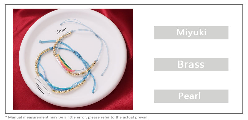 OEM Handmade Custom Four Layer Women Jewelry Adjustable Natural Fresh Water Pearl Braided Woven Macrame Miyuki Beads Bracelet