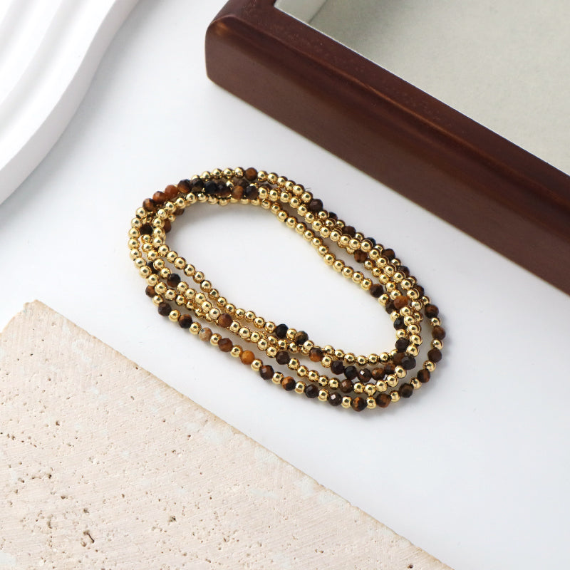 Wholesale Handmade OEM Custom Gemstone Elastic Energy Yoga Bracelet Jewelry 3mm Healing Natural Stone Beaded Bracelet For Women