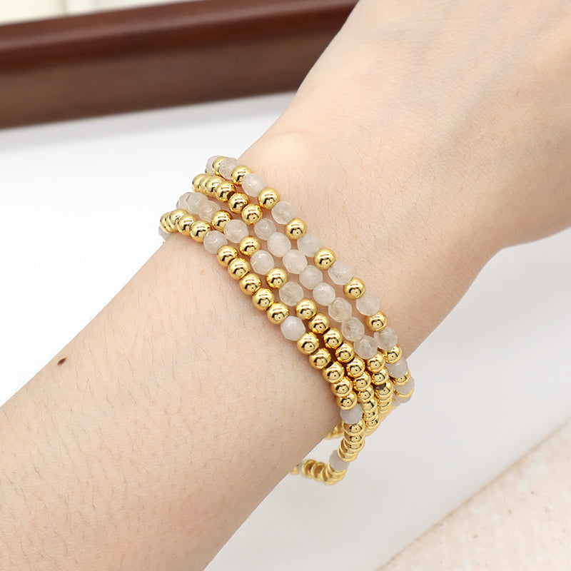 Wholesale Handmade OEM Custom Gemstone Elastic Energy Bracelet Jewelry 4mm Healing Natural Stone Beaded Bracelet For Women