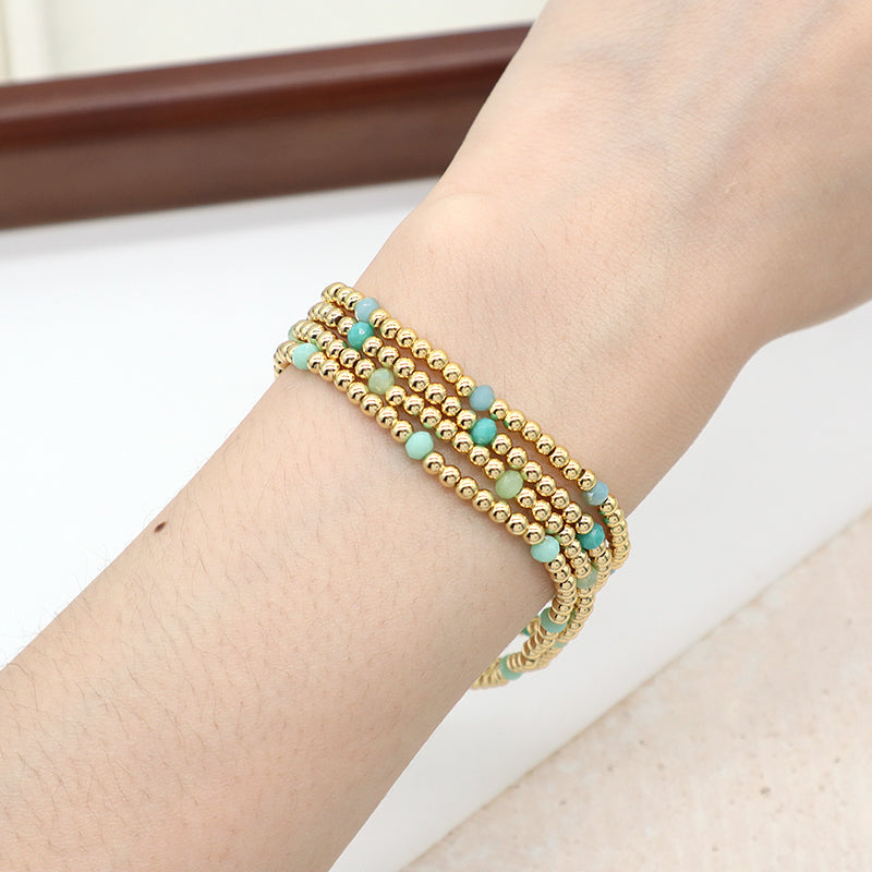 OEM Custom Wholesale Handmade Gemstone Elastic Energy Yoga Bracelet Jewelry 3mm Healing Natural Stone Beaded Bracelet For Women