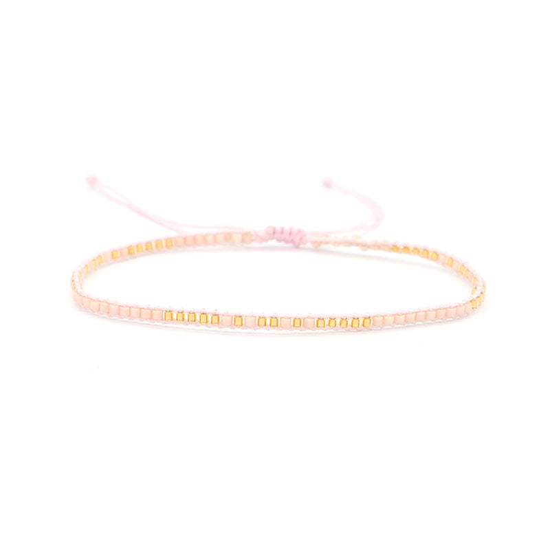 Custom Handmade Wholesale Miyuki Bracelet Jewelry Adjustable Pink Purple Woven Macrame Miyuki Beads Bracelet For Teen Girl Women