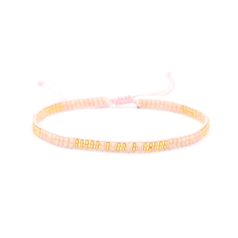 Custom Handmade Wholesale Miyuki Bracelet Jewelry Adjustable Pink Purple Woven Macrame Miyuki Beads Bracelet For Teen Girl Women