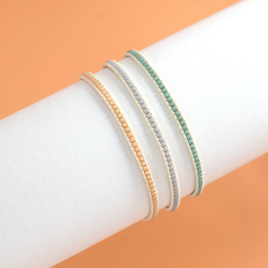 Wholesale Women Handmade Customized Miyuki Beads Bracelet Jewelry Adjustable Woven 925 Sterling Silver Clasp Miyuki Bracelet