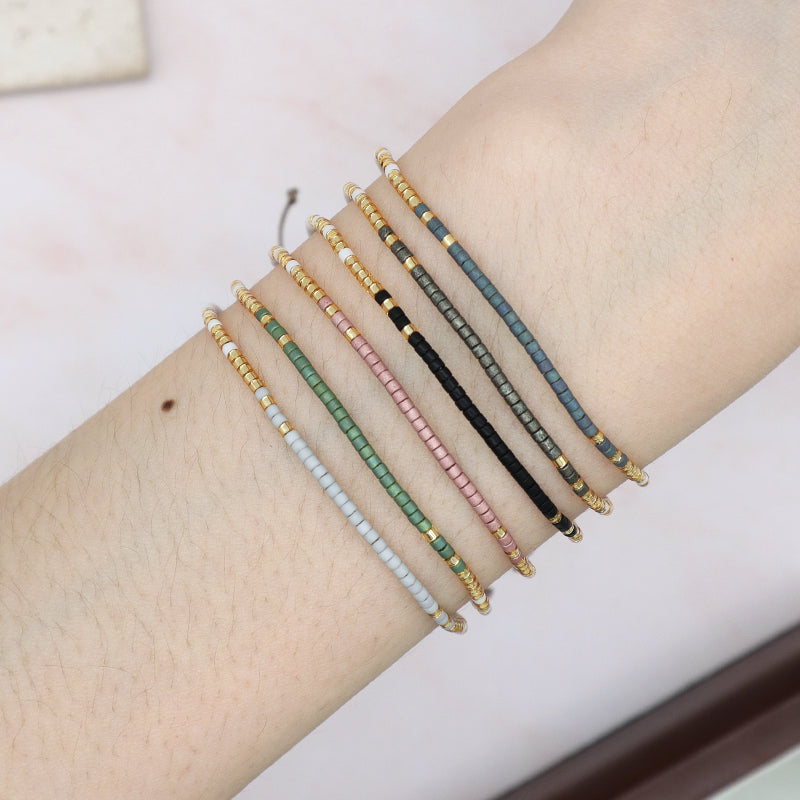 Custom Handmade Trendy Women Jewelry Adjustable Braided Woven Miyuki Beaded Macrame Bracelet For Gift