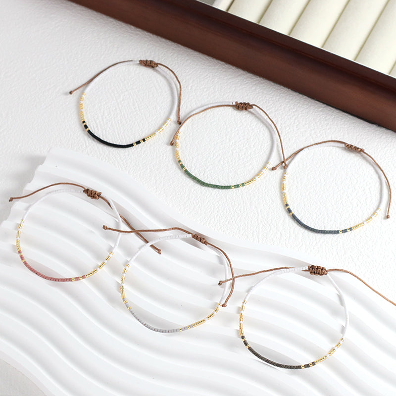 Custom Handmade Trendy Women Jewelry Adjustable Braided Woven Miyuki Beaded Macrame Bracelet For Gift