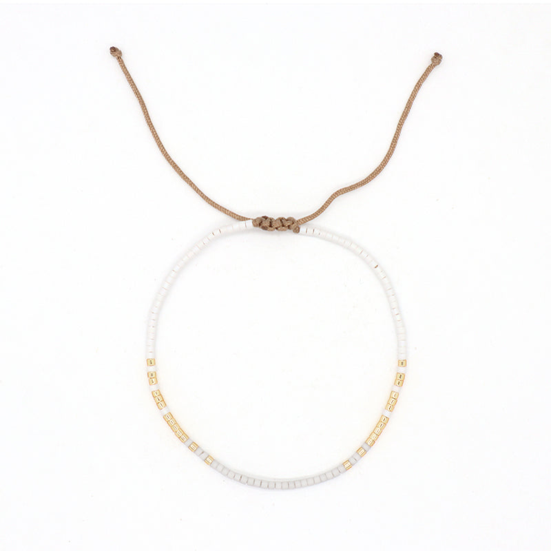 Custom Handmade Trendy Women Jewelry Adjustable Braided Woven Miyuki Beaded Macrame Bracelet For Gift