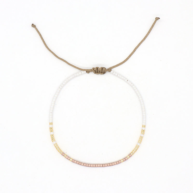 Custom Handmade Trendy Women Jewelry Adjustable Braided Woven Miyuki Beaded Macrame Bracelet For Gift