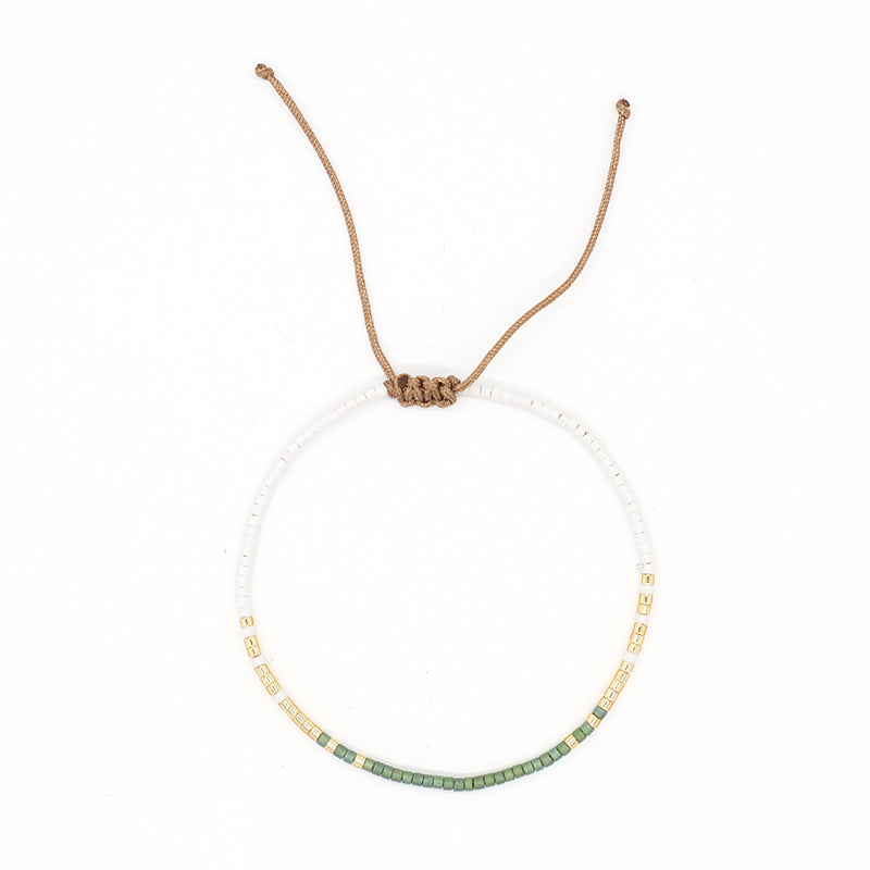 Custom Handmade Trendy Women Jewelry Adjustable Braided Woven Miyuki Beaded Macrame Bracelet For Gift