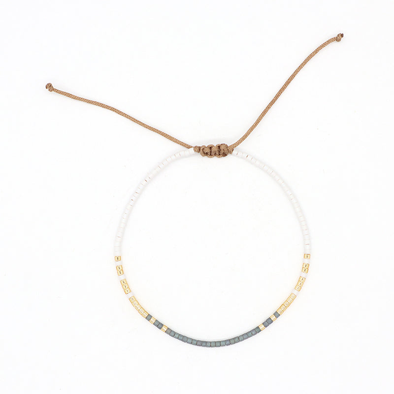 Custom Handmade Trendy Women Jewelry Adjustable Braided Woven Miyuki Beaded Macrame Bracelet For Gift