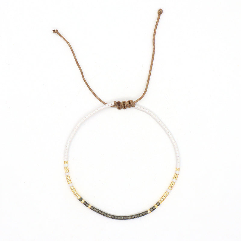 Custom Handmade Trendy Women Jewelry Adjustable Braided Woven Miyuki Beaded Macrame Bracelet For Gift