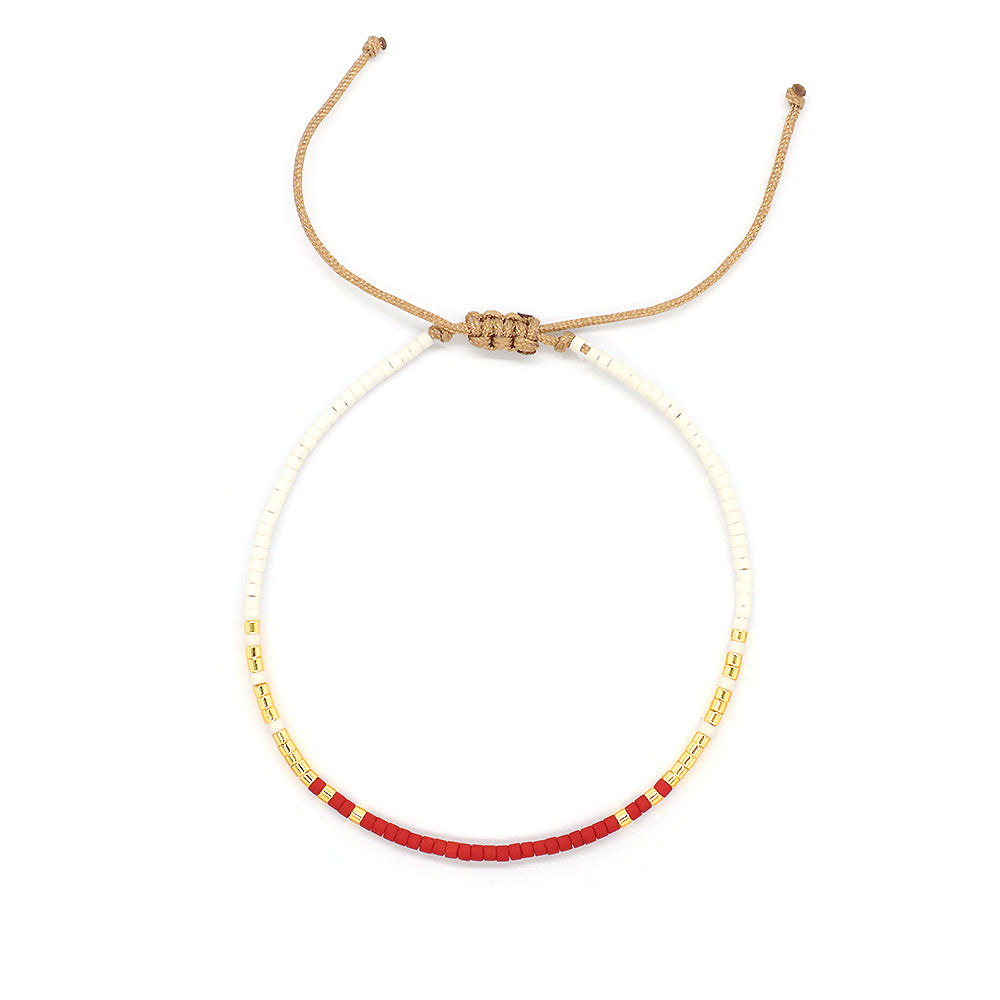 Custom Handmade Trendy Women Jewelry Adjustable Braided Woven Miyuki Beaded Macrame Bracelet For Gift