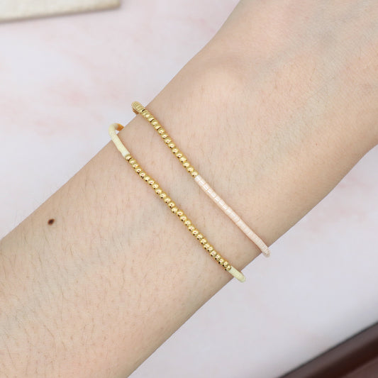 Gold Plated Beaded Women Fashion Braided Jewelry Gift Custom Wholesale Woven Handmade Adjustable Miyuki Macrame Cord Bracelet