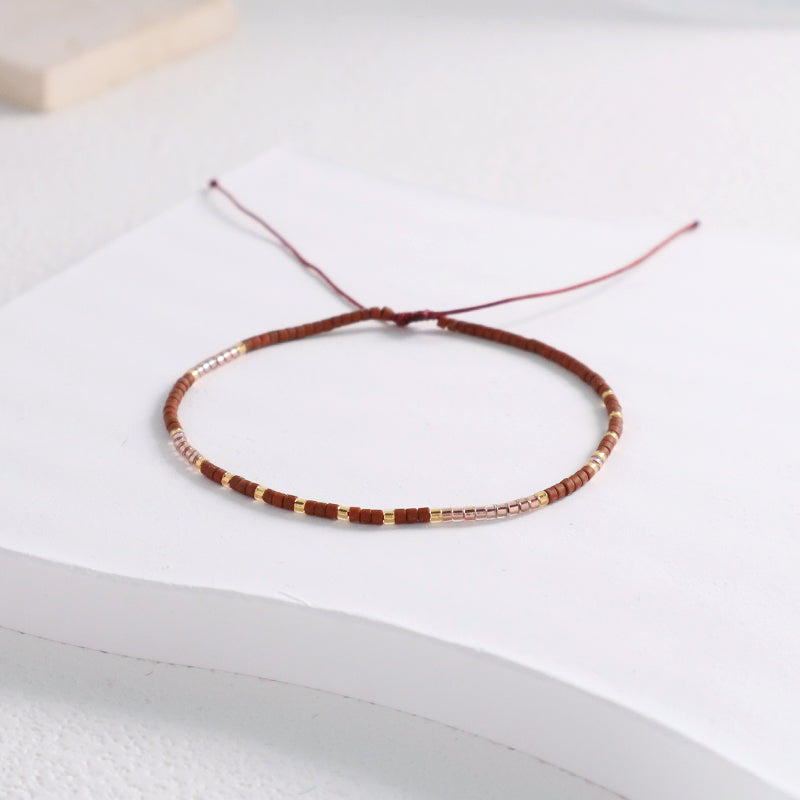 Wholesale Custom Fashion Jewelry Fashionable Braided Woven Macrame Bracelet Women Handmade Adjustable Miyuki Beads Bracelet