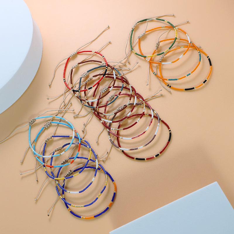 Hot Selling Customized Handmade Wholesale Fashionable Jewelry Adjustable Colorful Woven Braided Miyuki Beads Macrame Bracelet