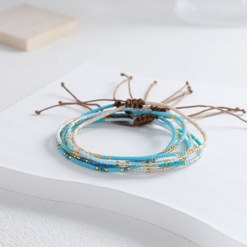 Handmade Customized Jewelry Fashion Design Wholesale OEM Factory Adjustable Braided Woven Macrame Miyuki Bracelet For Women