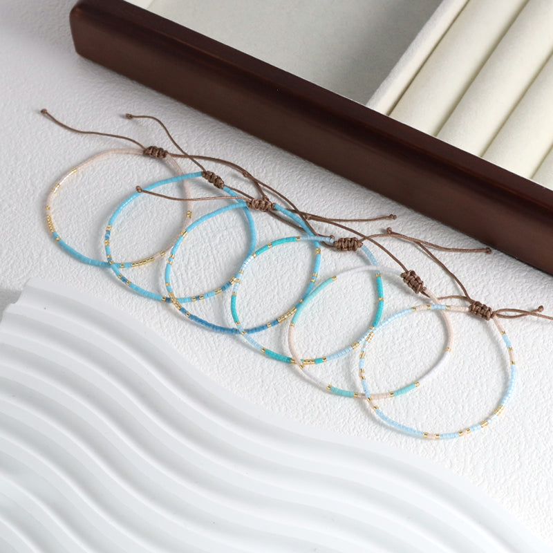 Handmade Customized Jewelry Fashion Design Wholesale OEM Factory Adjustable Braided Woven Macrame Miyuki Bracelet For Women
