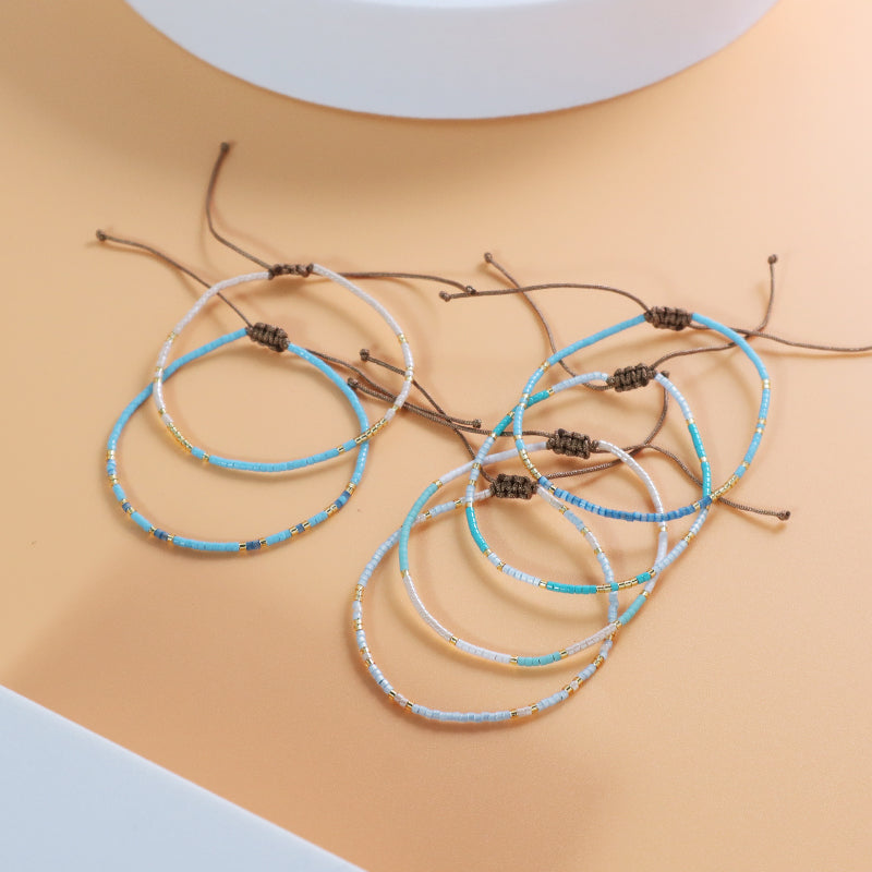 Handmade Customized Jewelry Fashion Design Wholesale OEM Factory Adjustable Braided Woven Macrame Miyuki Bracelet For Women