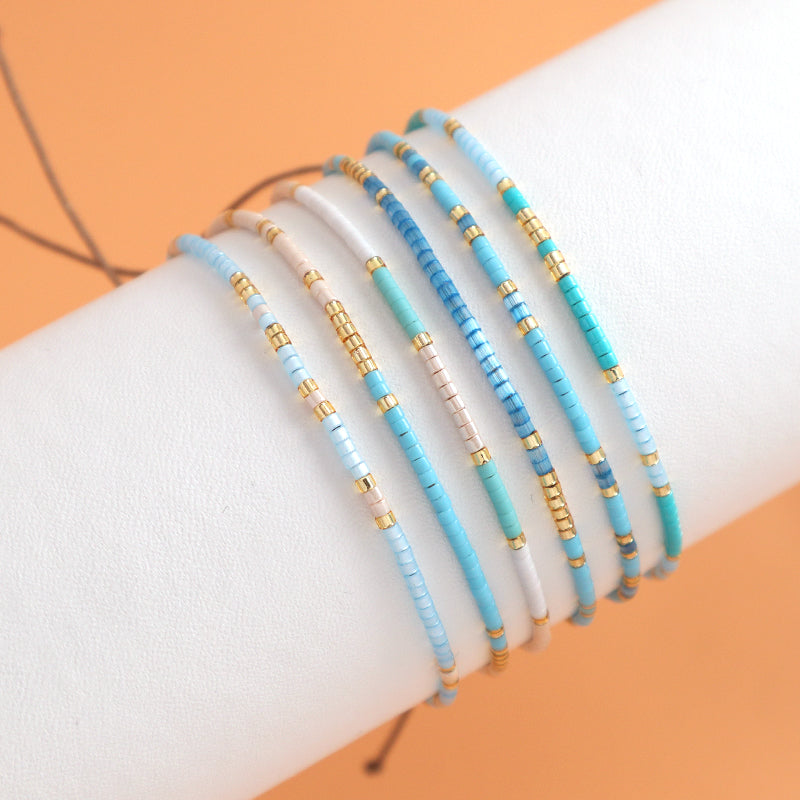 Handmade Customized Jewelry Fashion Design Wholesale OEM Factory Adjustable Braided Woven Macrame Miyuki Bracelet For Women