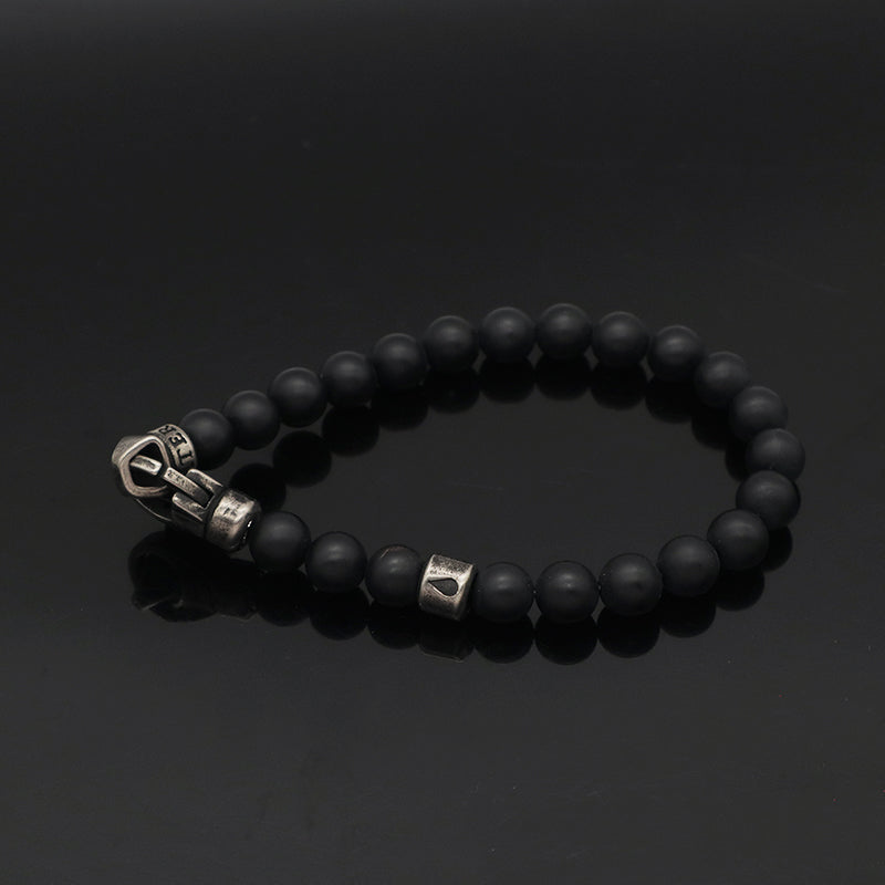 Adjustable Handmade Wholesale Custom Fashion Jewelry Stone Beads Natural Stone Woven Stainless Steel Bracelet For Men Women