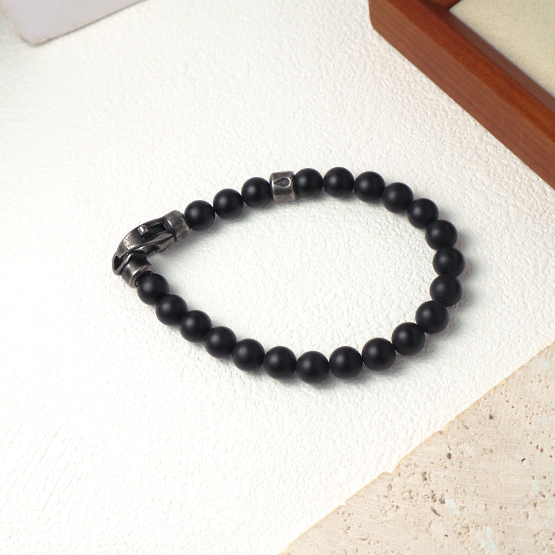 Adjustable Handmade Wholesale Custom Fashion Jewelry Stone Beads Natural Stone Woven Stainless Steel Bracelet For Men Women