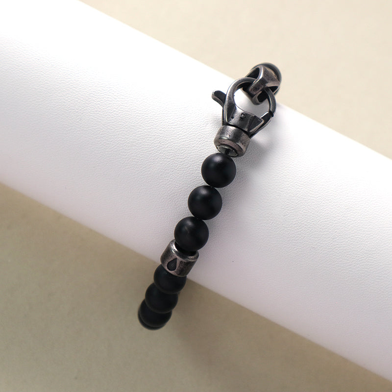 Adjustable Handmade Wholesale Custom Fashion Jewelry Stone Beads Natural Stone Woven Stainless Steel Bracelet For Men Women