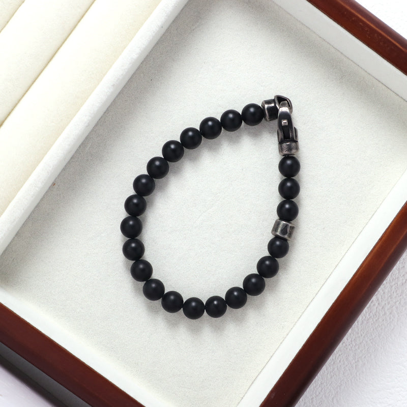 Adjustable Handmade Wholesale Custom Fashion Jewelry Stone Beads Natural Stone Woven Stainless Steel Bracelet For Men Women