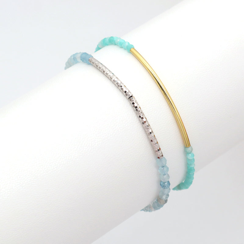 Handmade Healing Custom Gold Plated 925 Sterling Silver Bend Charm Adjustable Woven Women Macrame Natural Stone Beads Bracelet