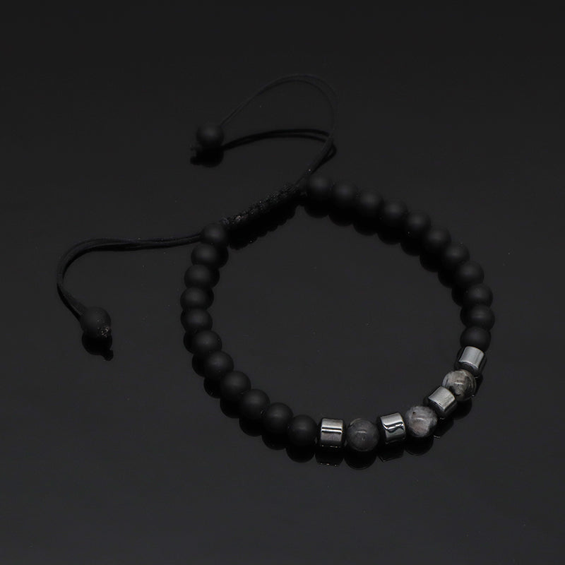 Custom OEM Wholesale Handmade Braided Woven 6mm Energy Healing Adjustable Natural Stones Agate Beads Macrame Bracelet For Men