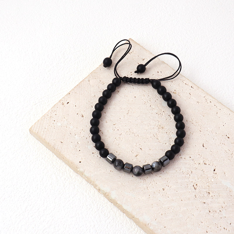 Custom OEM Wholesale Handmade Braided Woven 6mm Energy Healing Adjustable Natural Stones Agate Beads Macrame Bracelet For Men