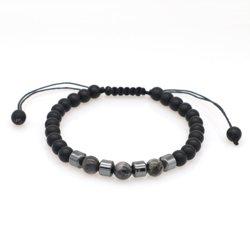 Custom OEM Wholesale Handmade Braided Woven 6mm Energy Healing Adjustable Natural Stones Agate Beads Macrame Bracelet For Men