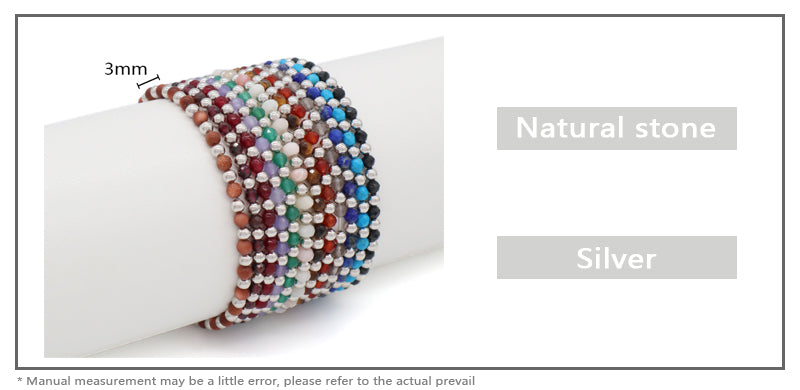 Wholesale Newest OEM Custom Women Trendy 3mm Energy Healing Tiger Eye Black Agate Silver Natural Stone Beaded Stretch Bracelet