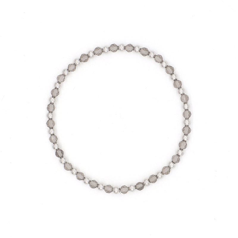 Wholesale Newest OEM Custom Women Trendy 3mm Energy Healing Tiger Eye Black Agate Silver Natural Stone Beaded Stretch Bracelet