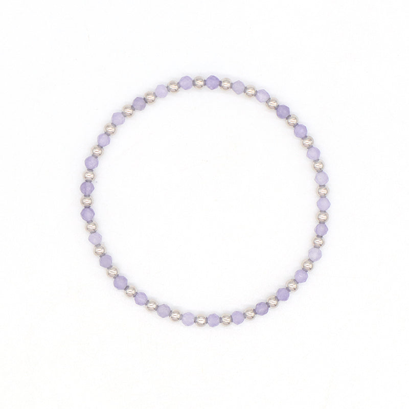 Wholesale Newest OEM Custom Women Trendy 3mm Energy Healing Tiger Eye Black Agate Silver Natural Stone Beaded Stretch Bracelet