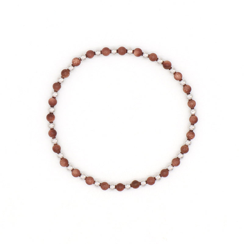 Wholesale Newest OEM Custom Women Trendy 3mm Energy Healing Tiger Eye Black Agate Silver Natural Stone Beaded Stretch Bracelet