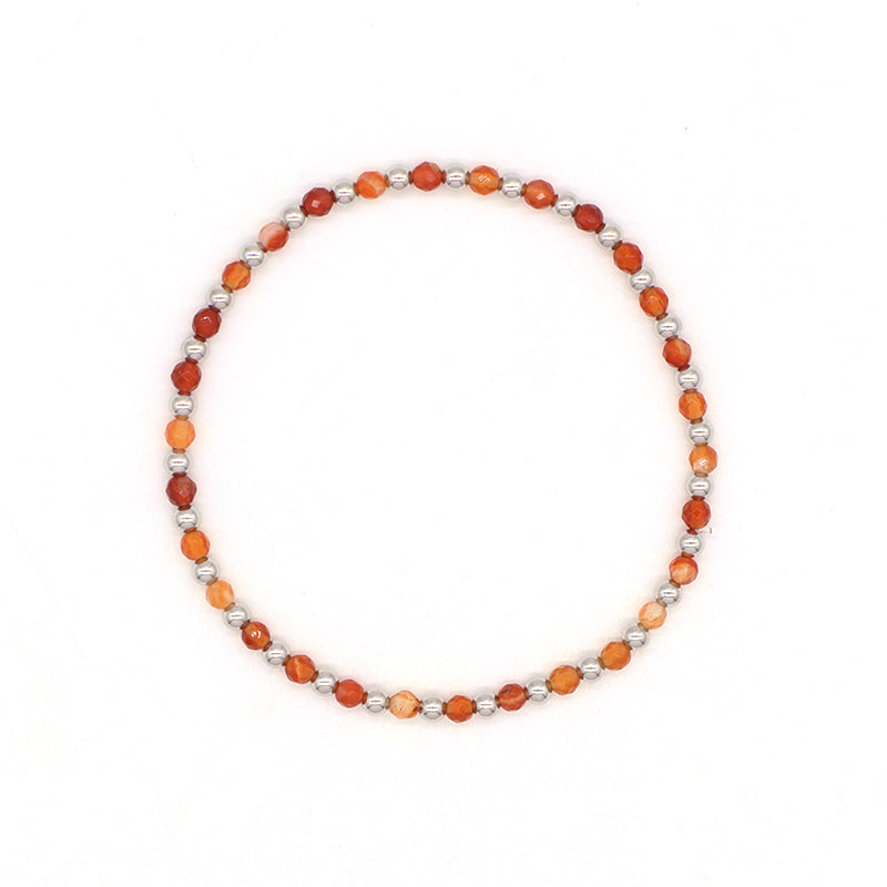 Wholesale Newest OEM Custom Women Trendy 3mm Energy Healing Tiger Eye Black Agate Silver Natural Stone Beaded Stretch Bracelet