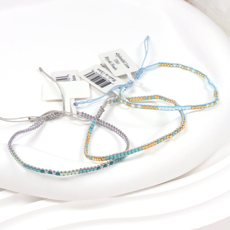 Adjustable Braided Woven Macrame Miyuki Beads Bracelet Jewelry Custom Factory Trendy Women Manufacture Handmade Miyuki Bracelet